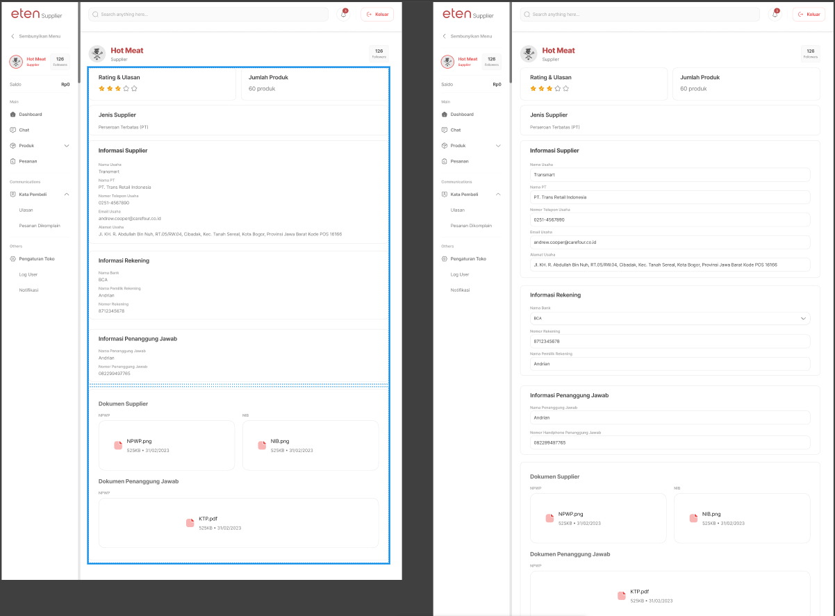 Eten - Dashboard Seller